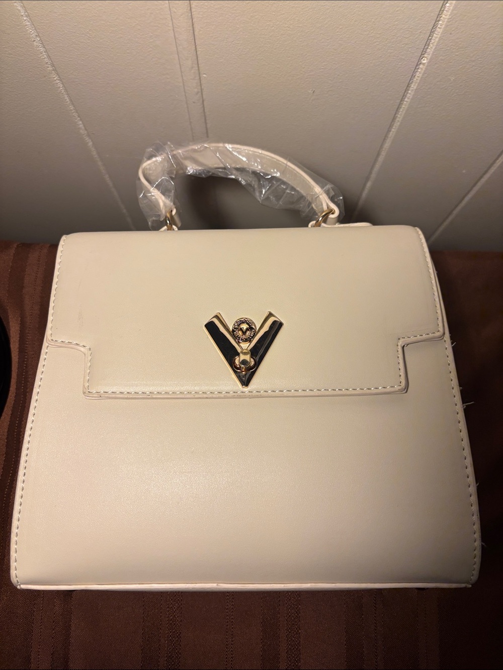 NWT Valentino Orlando Cream Satchel Crossbody & Removable Wallet Set